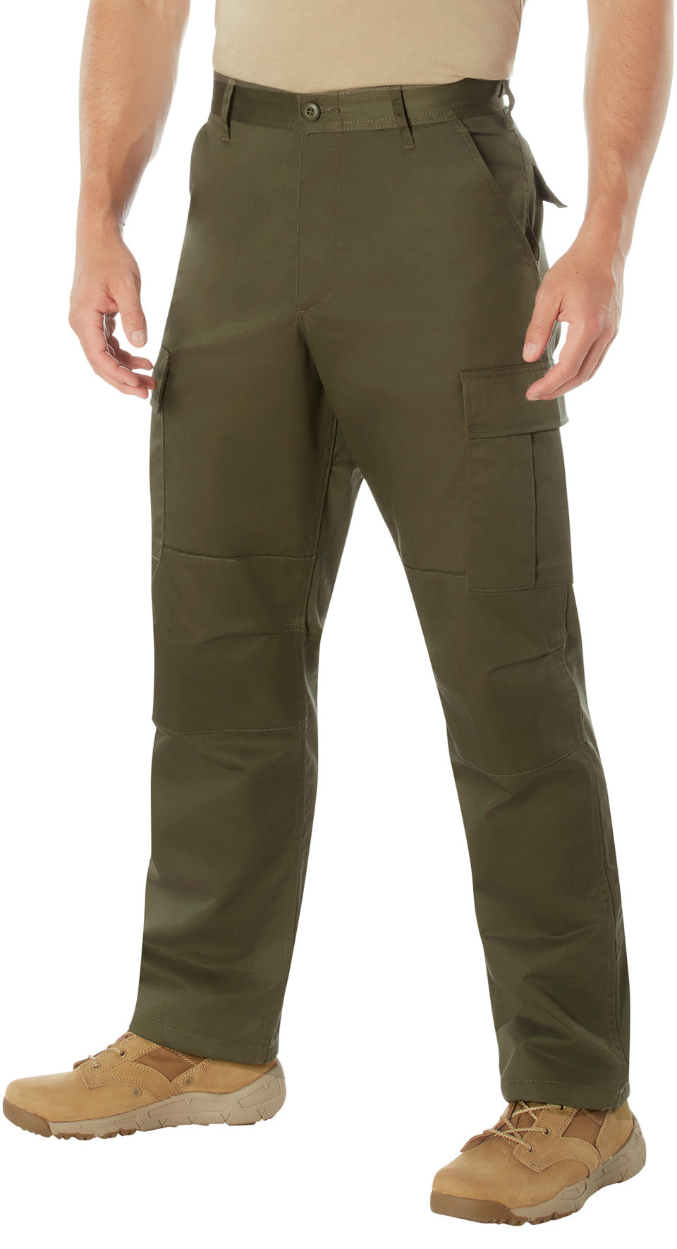Ranger Green - Tactical BDU Pants Cargo Fatigues - Poly/Cotton Twill - Button Fly