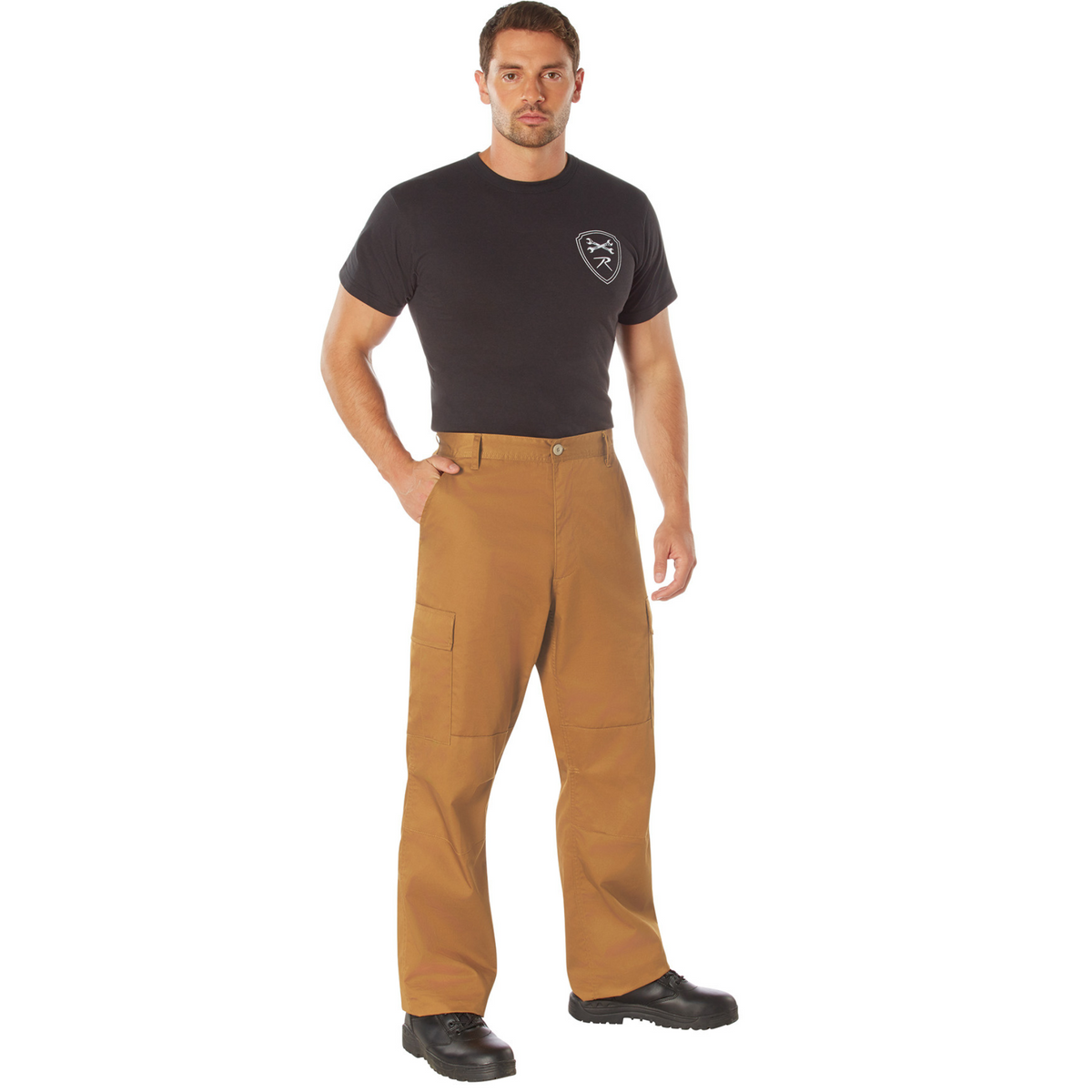 Work Brown - Tactical BDU Pants Cargo Fatigues - Poly/Cotton - Zipper Fly - Relaxed Fit