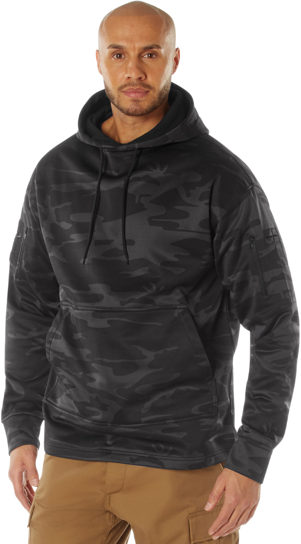 Midnight Black Camo - Concealed Carry Hoodie Sweatshirt - 100% Polyester