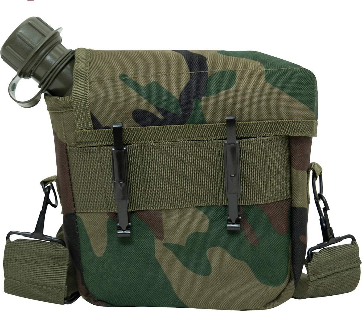 Woodland Camouflage - Military GI Style 2 Quart Bladder Canteen Cover