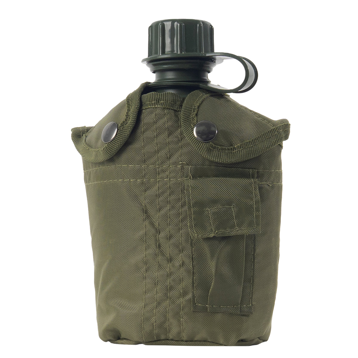 Olive Drab - Military GI Style 1 Quart Plastic Canteen with Cover