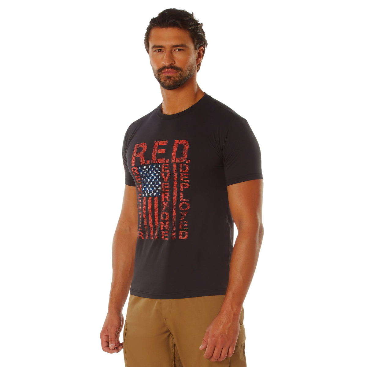 Black - R.E.D. (Remember Everyone Deployed) T-Shirt, Athletic Fit, Poly/Cotton