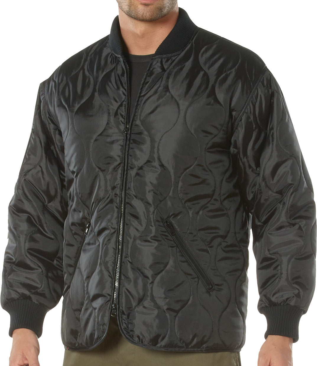 Black - Concealed Carry Quilted Woobie Jacket