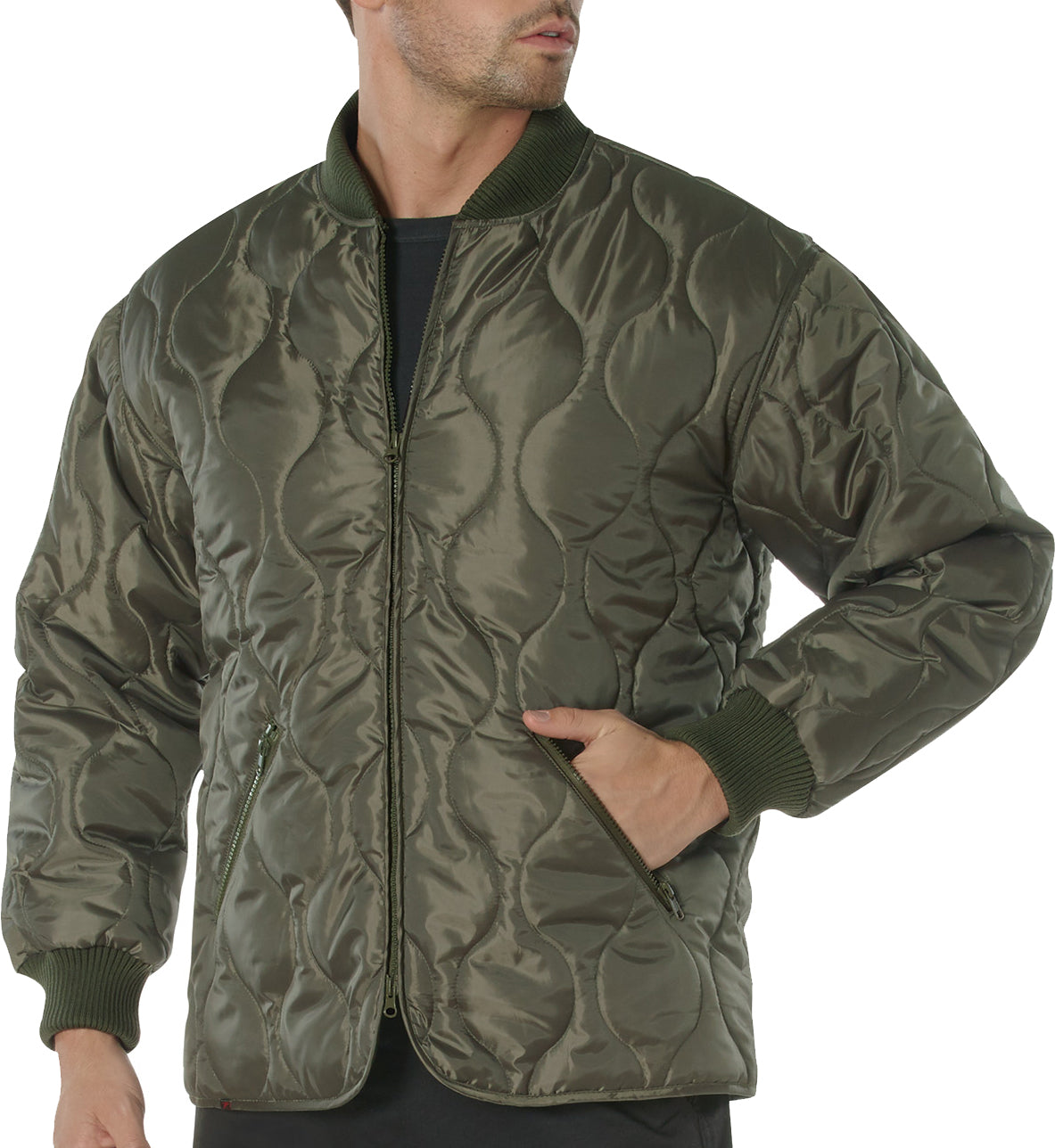 Olive Drab - Concealed Carry Quilted Woobie Jacket