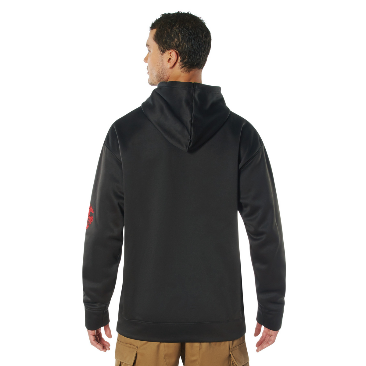 Black - MARINES Embroidered Pullover Hoodie