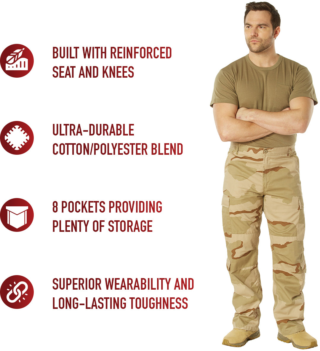 Tri-Color Desert Camouflage - Military Vintage Paratrooper Fatigues
