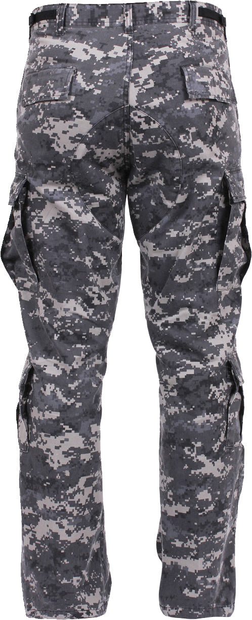 Subdued Urban Digital Camouflage - Vintage Paratrooper BDU Cargo Pants Fatigues, Zipper Fly