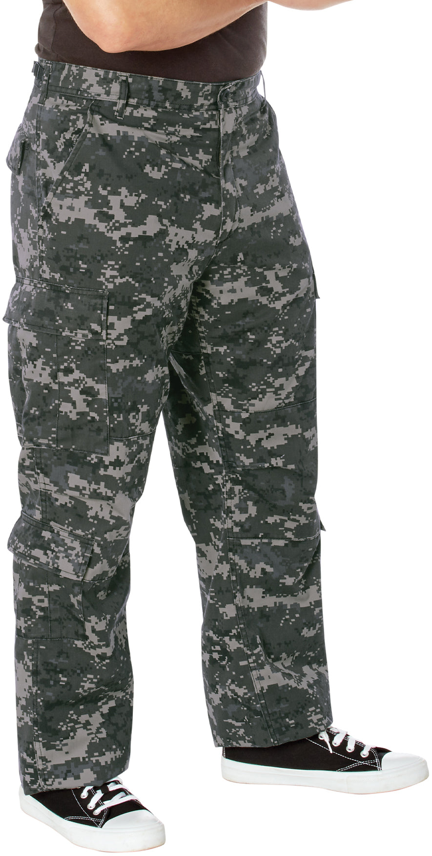 Subdued Urban Digital Camouflage - Vintage Paratrooper BDU Cargo Pants Fatigues, Zipper Fly