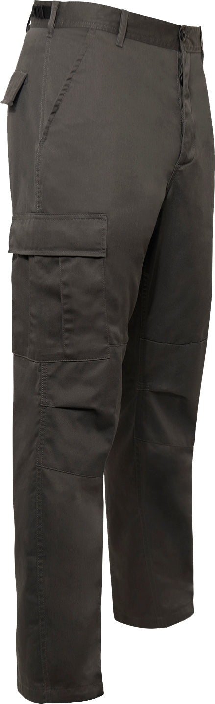 Charcoal Grey - Tactical BDU Pants Cargo Fatigues - Poly/Cotton Twill - Button Fly