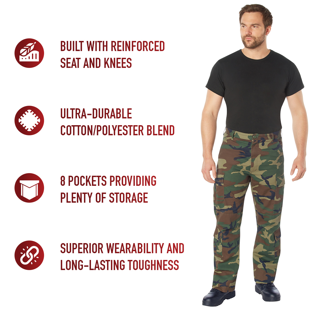 Woodland Camouflage - Military Vintage Paratrooper Fatigues