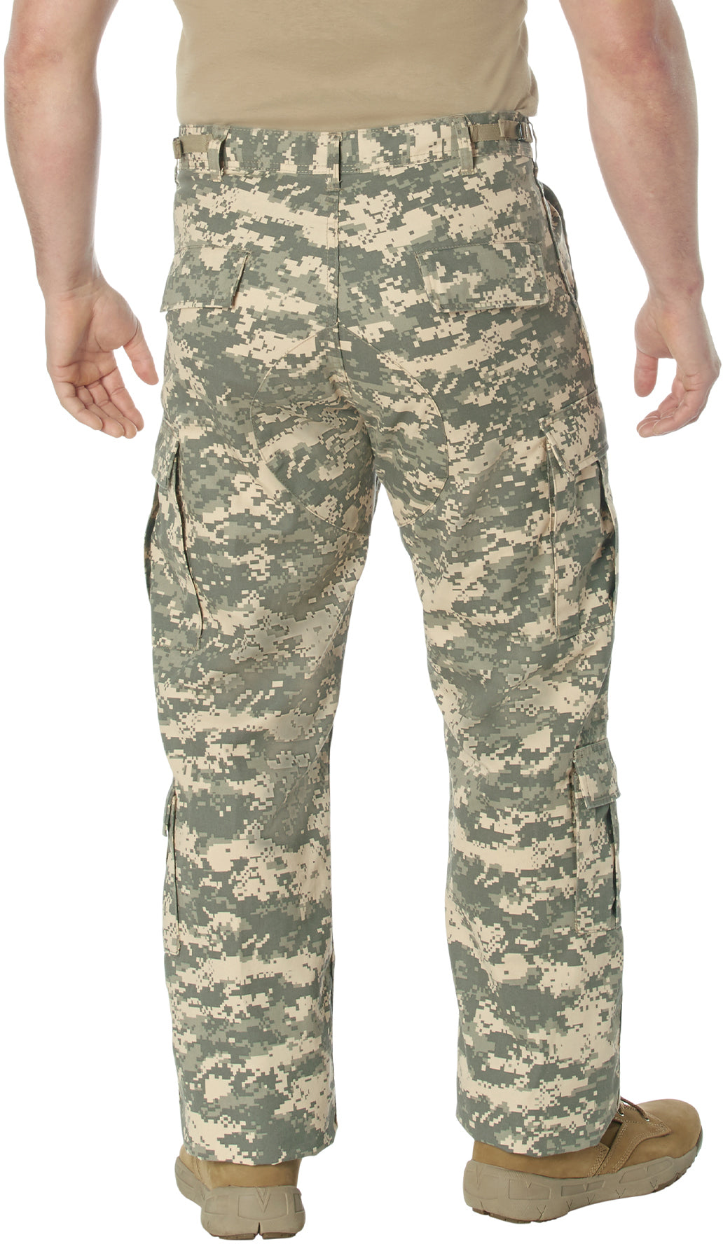 ACU Digital Camo - Tactical Paratrooper Pants BDU Cargo Fatigues - Heavyweight Poly/Cotton - Zipper Fly - Relaxed Fit