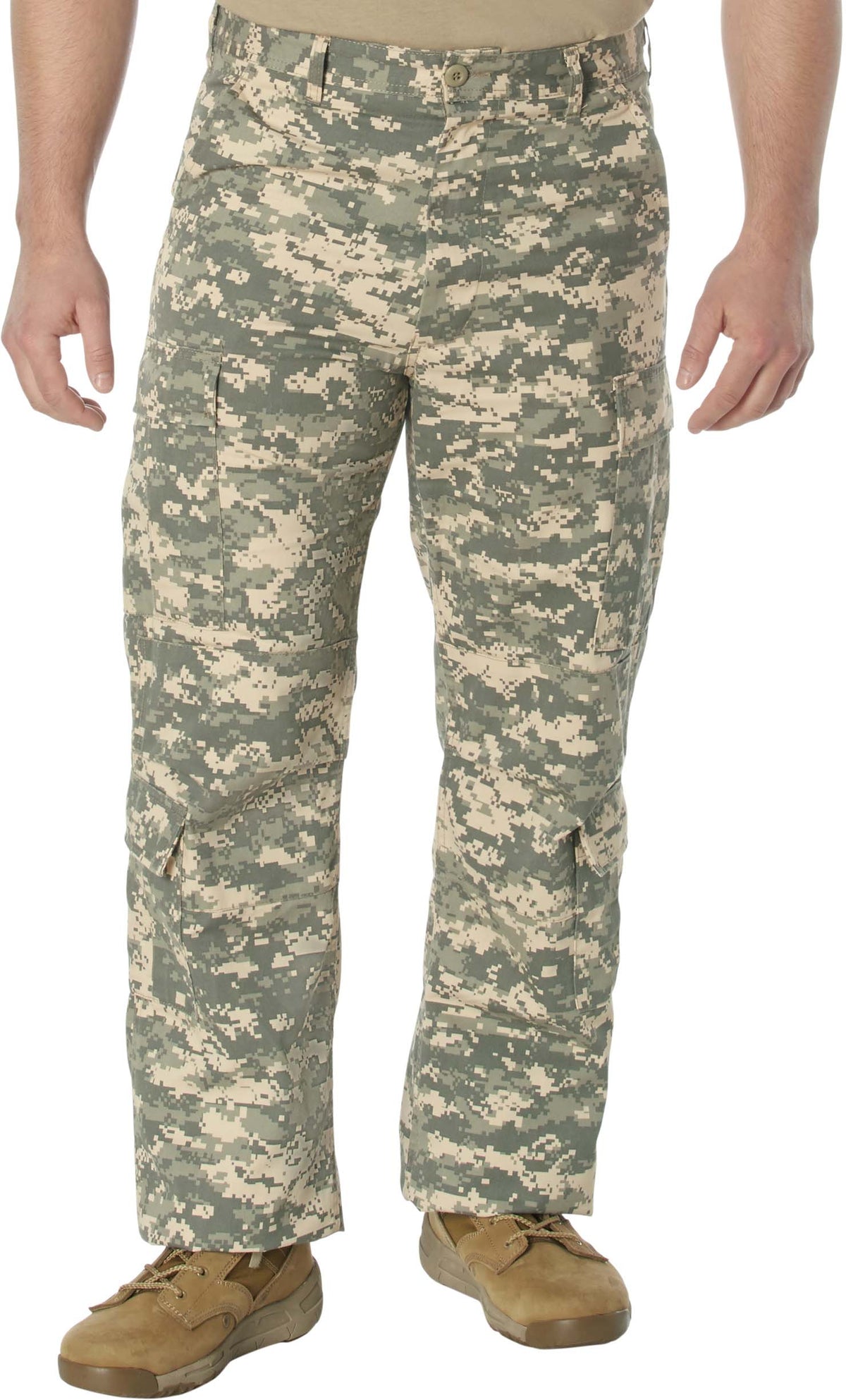 ACU Digital Camo - Tactical Paratrooper Pants BDU Cargo Fatigues - Heavyweight Poly/Cotton - Zipper Fly - Relaxed Fit