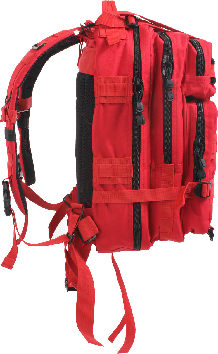 Red MOLLE Medium Transport Pack Tactical AMBU Backpack - 600D Compact Emergency Gear Pack