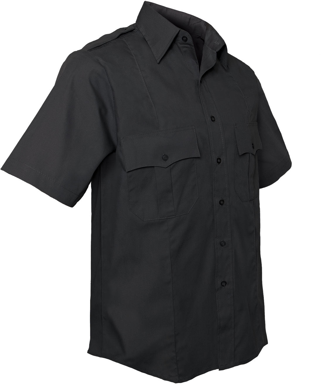 Navy Blue - Police Uniform Shirt Short Sleeve Law Enforcement Security Dress Top