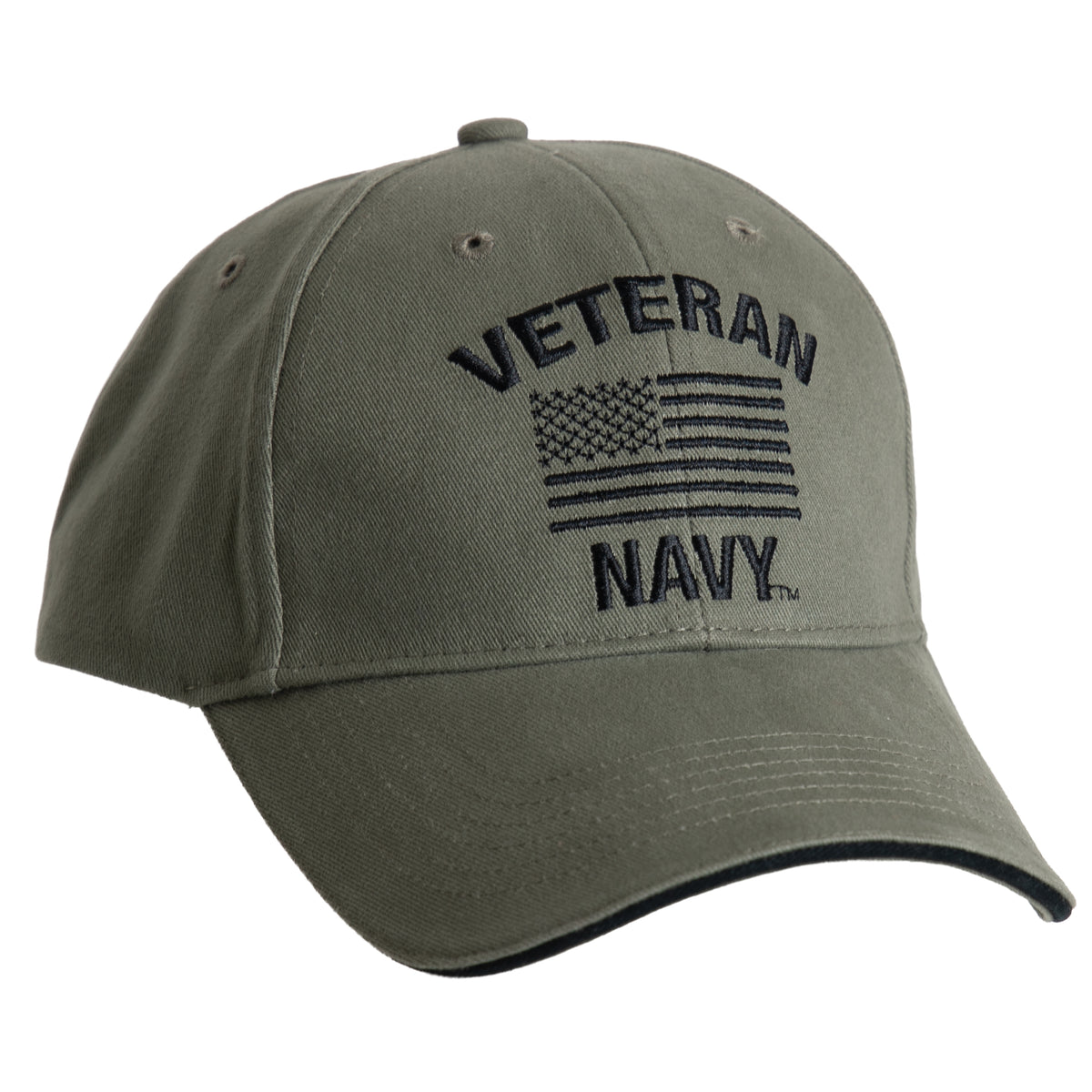 Olive US Vintage Veteran Low Profile Military USA Flag Vet Hat Baseball Dad Cap