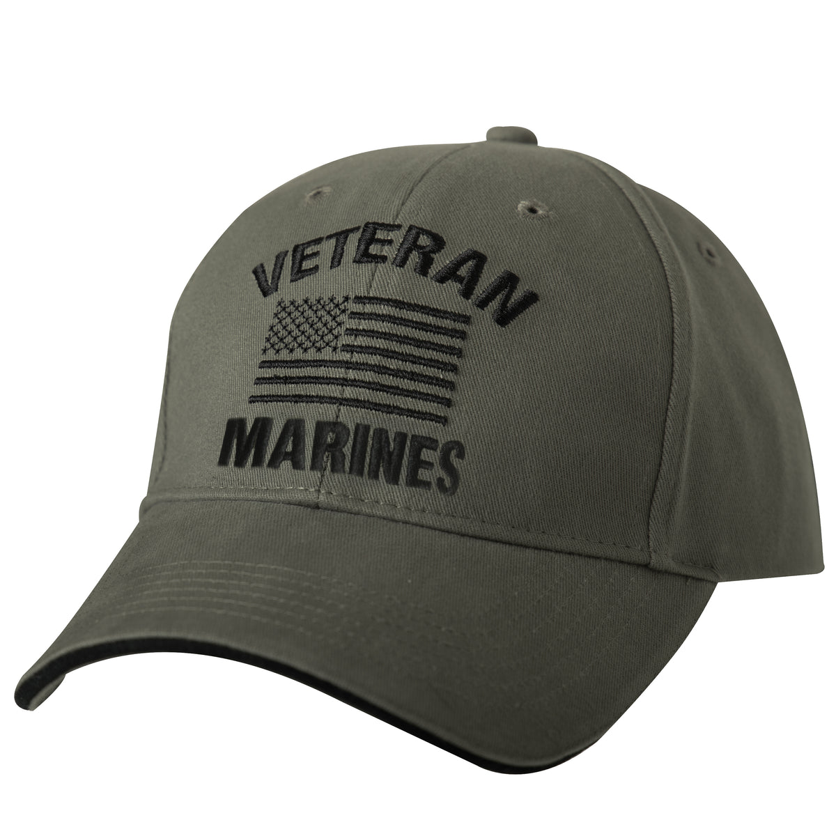 Olive US Vintage Veteran Low Profile Military USA Flag Vet Hat Baseball Dad Cap