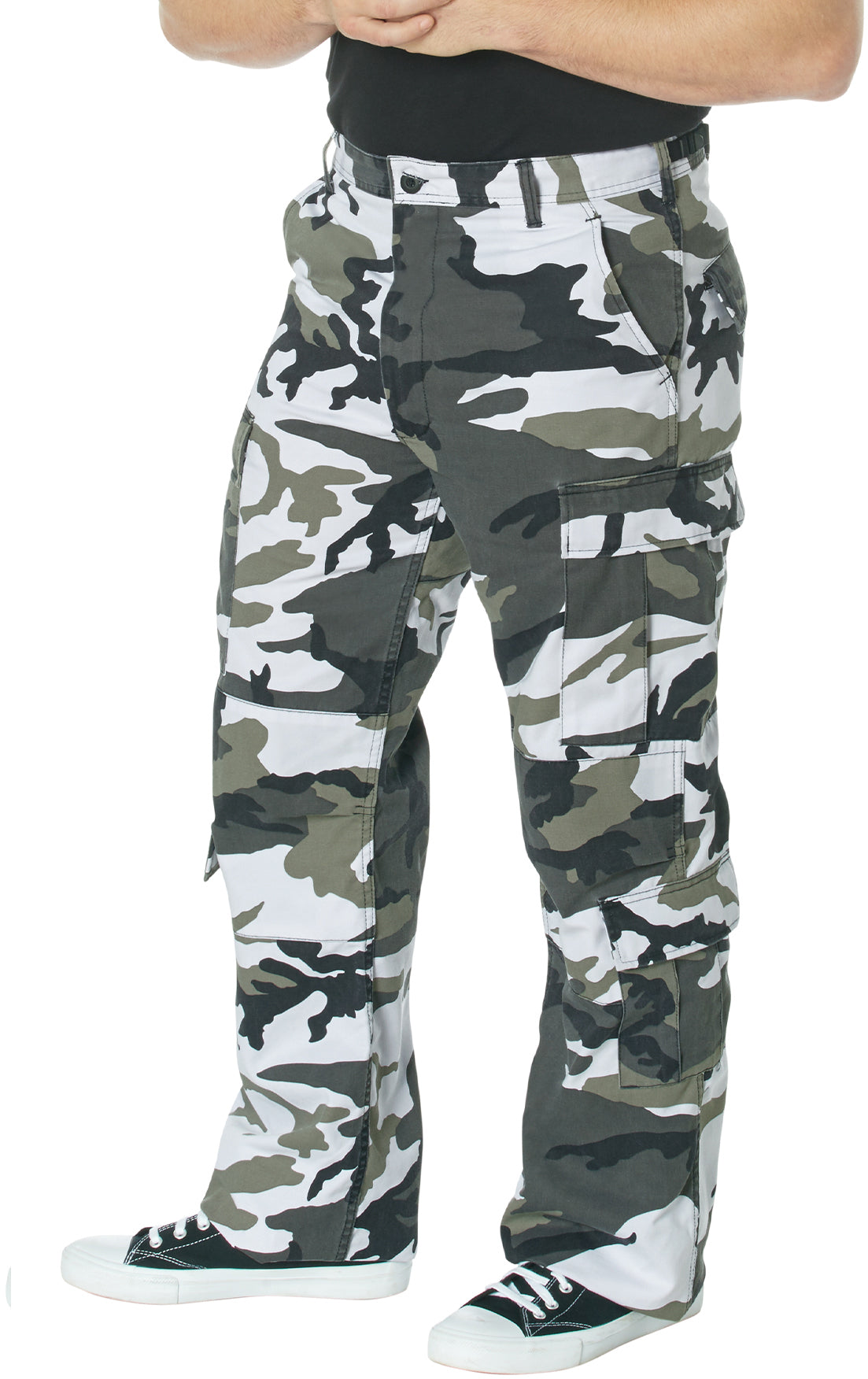 City Camouflage - Vintage Paratrooper BDU Cargo Pants Fatigues, Zipper Fly
