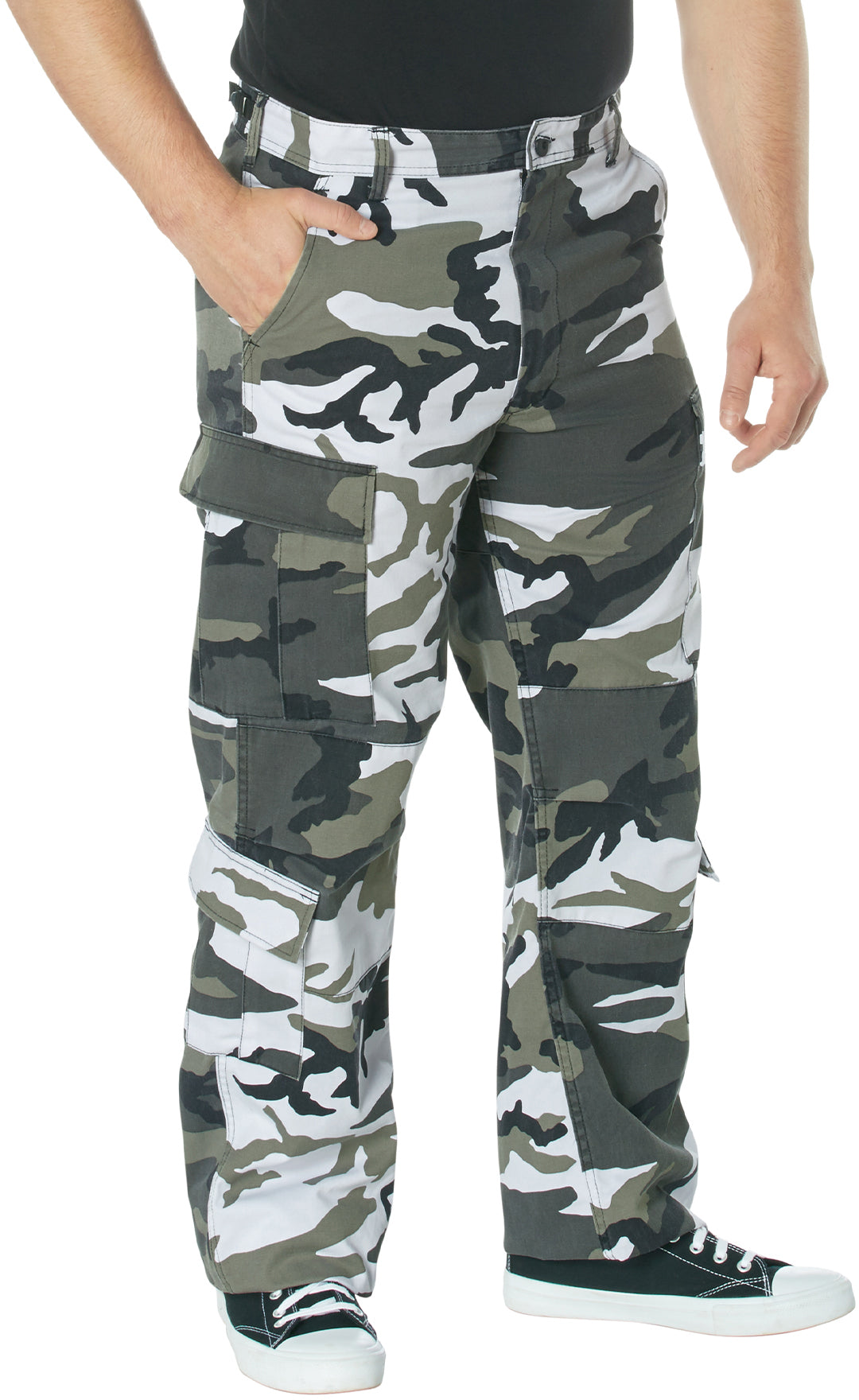 City Camouflage - Vintage Paratrooper BDU Cargo Pants Fatigues, Zipper Fly