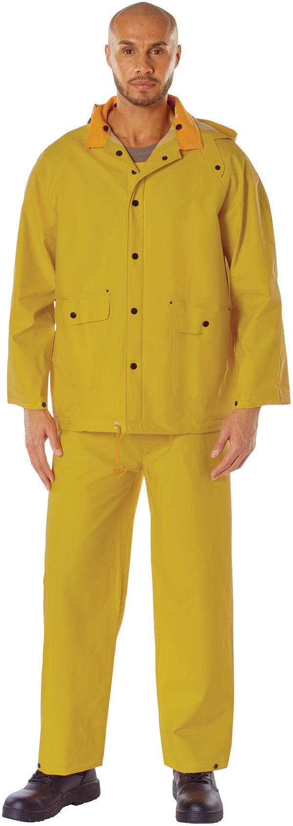 Yellow - Deluxe Heavyweight PVC Hurricane 2-Piece Rain Suit