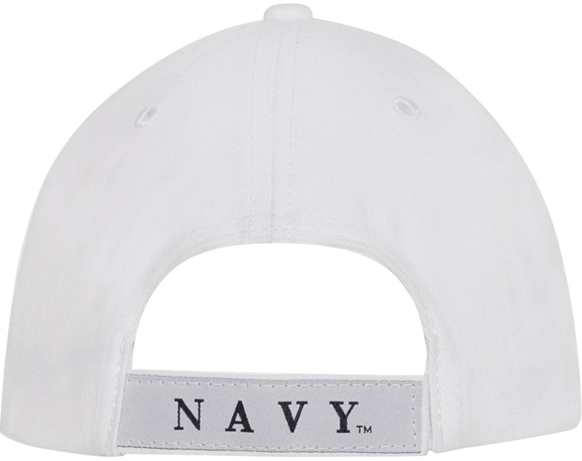 White US NAVY Baseball Hat Adjustable Low Profile USN Deluxe 3D Embroidery Ball Cap
