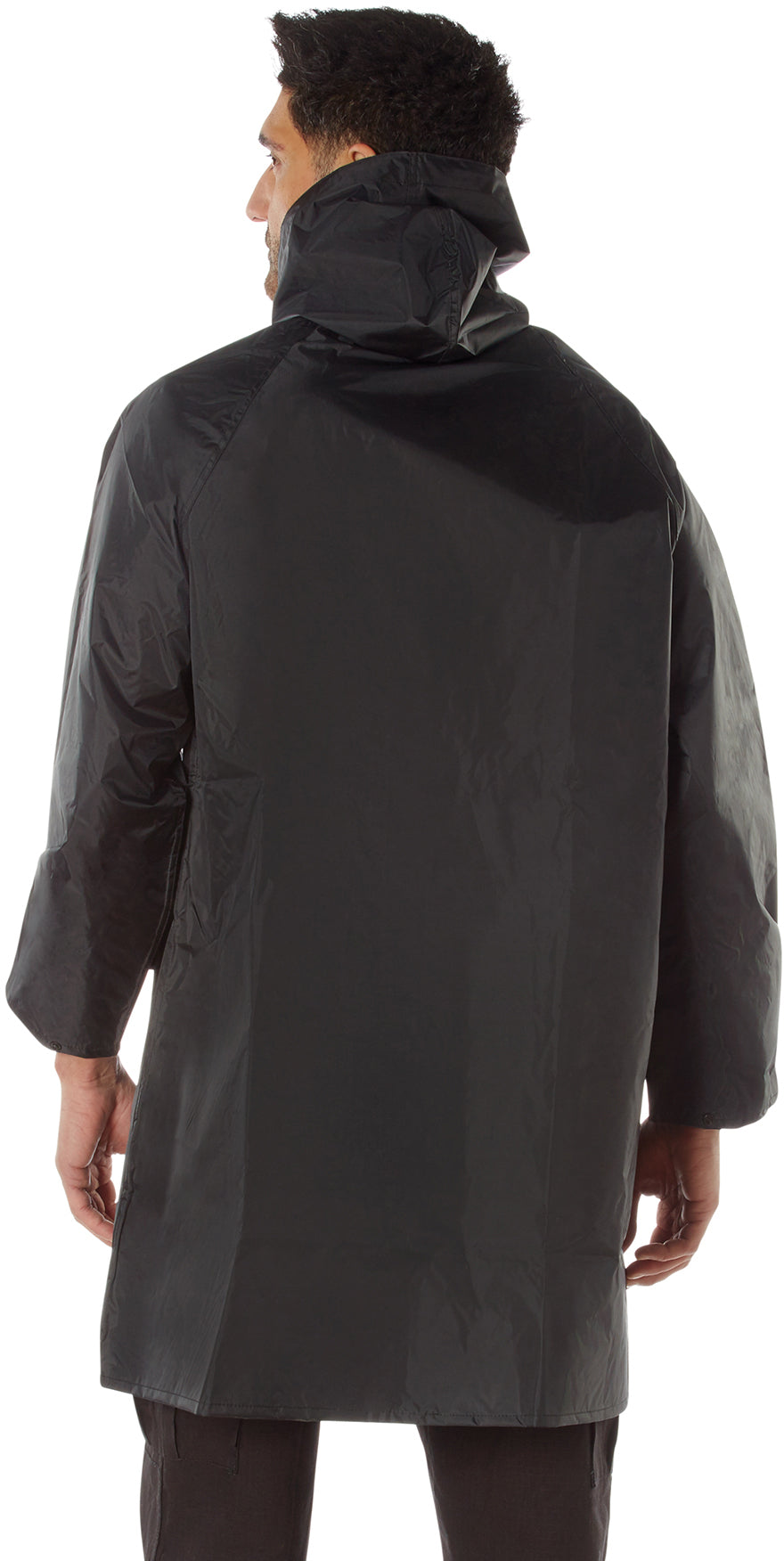 Black To Olive Drab - Reversible Mid Length Rain Parka