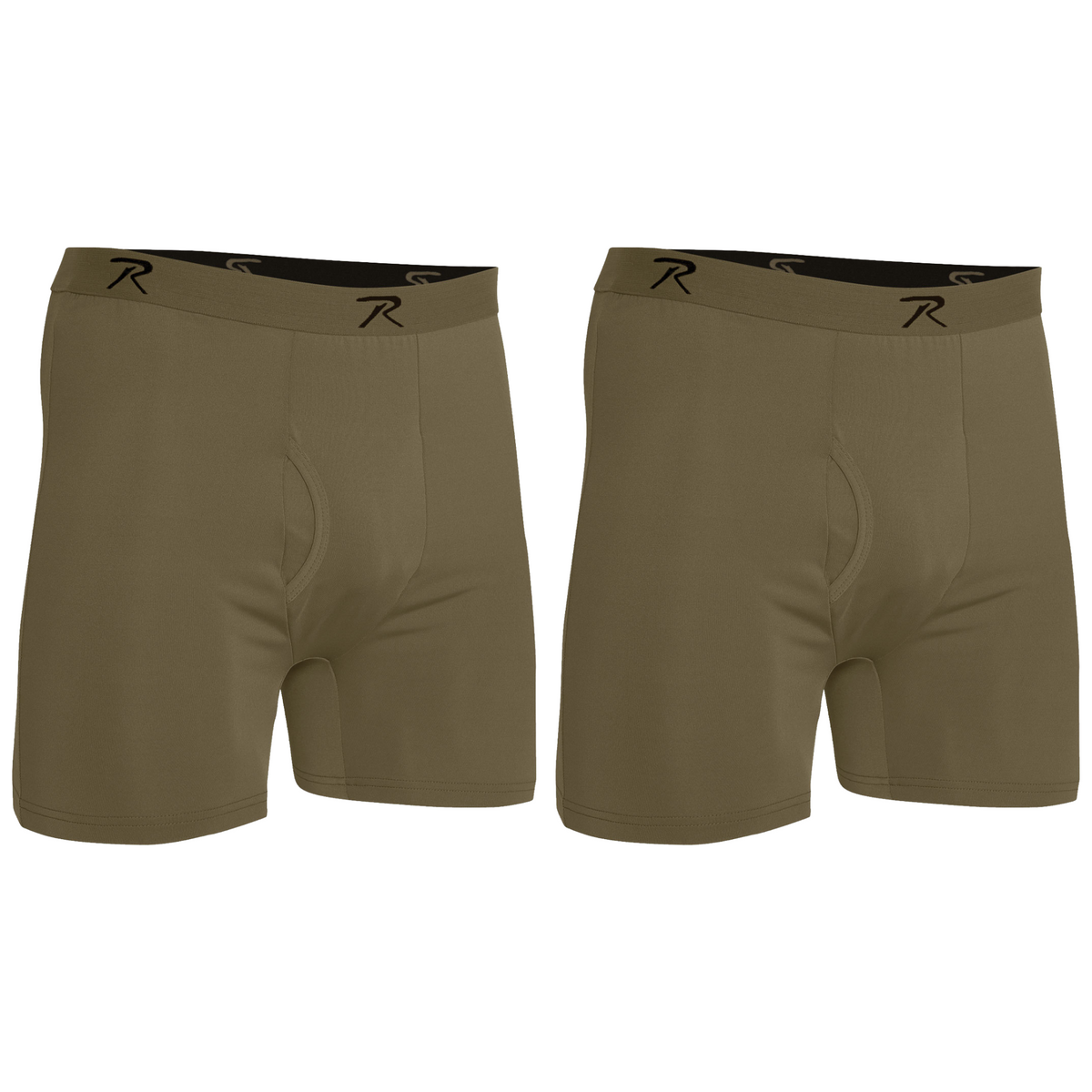 Rothco Men's Performance Boxer Shorts Moisture Wicking Tactical Style Lightweight Underwear - 2PACK