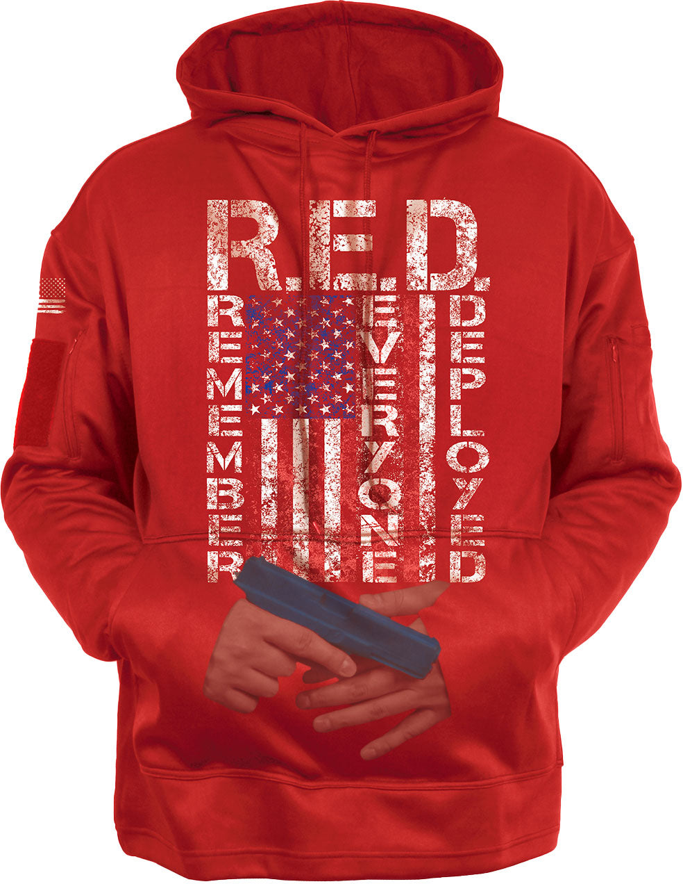Red Concealed Carry R.E.D. (Remember Everyone Deployed) Hoodie
