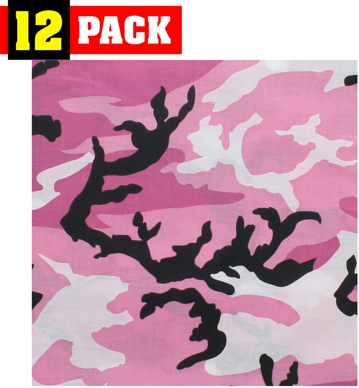 12 Pack Camo Military Bandanas, Army Camouflage Headwraps, Military Head Scarves Do-rags 100% Cotton Bandanna Covers