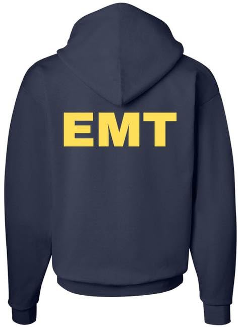 EMT Hoodie Emergency Medical Technician First Responder AMBU Double Sided Hooded Sweatshirt
