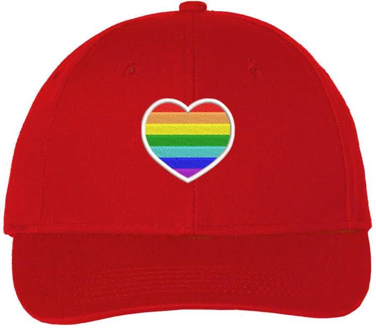 Rainbow Heart Embroidered Baseball Cap LGBTQ+ Pride Love Colors All Gender Structured Hat