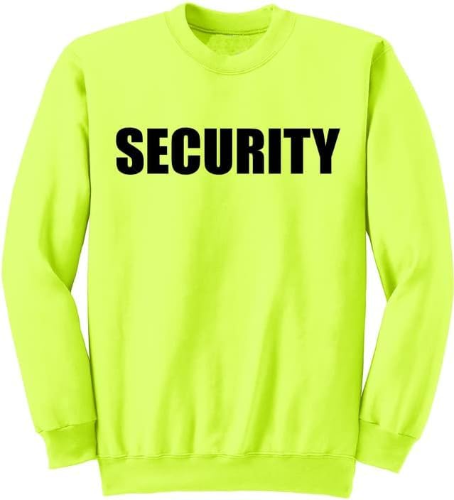 Army Universe SECURITY Crewneck Sweatshirt Pullover Crew Fleece Shirt Bouncer Guard Officer Uniform (Front + Back Print)