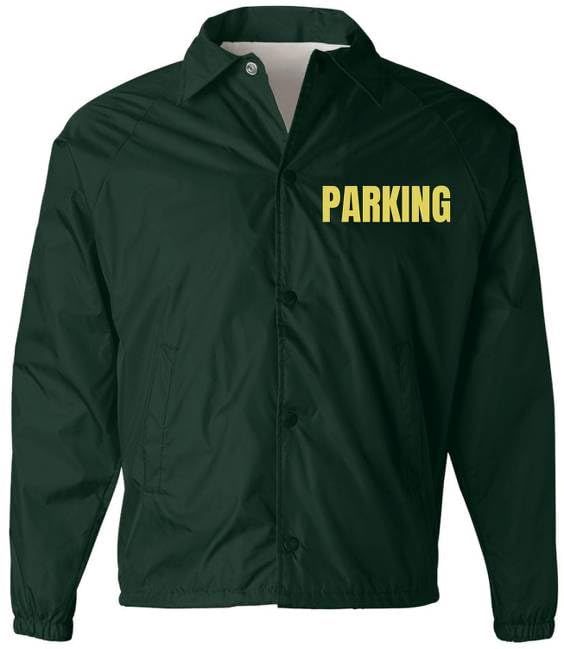Parking Attendant Lightweight Coaches Jacket | Windbreaker Valet Parking Waterproof Coat
