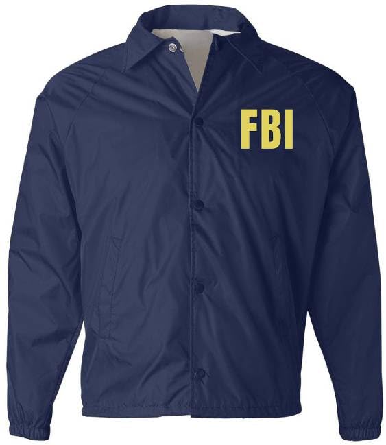 FBI Lightweight Coaches Jacket Coat Waterproof Windbreaker Burt Macklin Andy Parks Costume