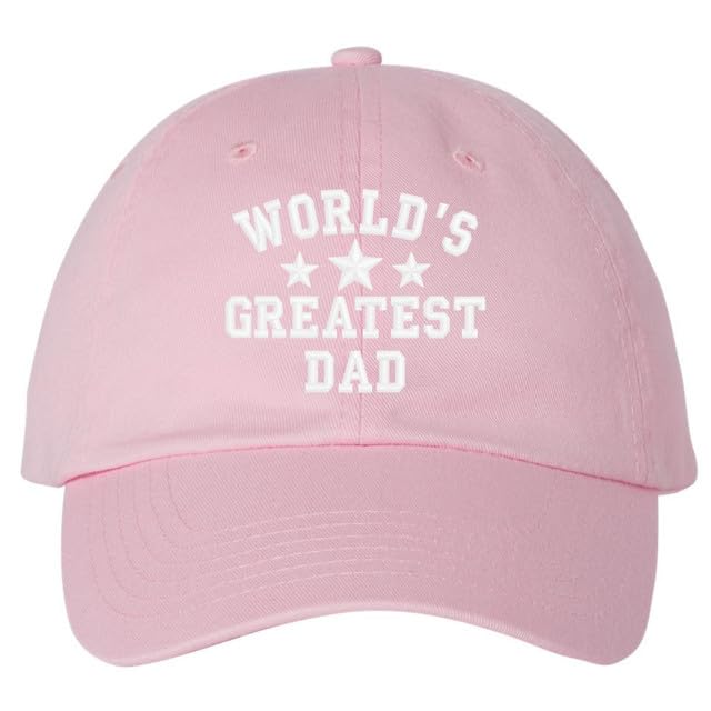 WORLD'S GREATEST DAD Embroidered Dad Hat | Low Profile Soft Cotton Baseball Dad Hats for Men