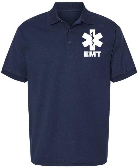 EMT Polo Shirt Emergency Medical Technician First Responder 911 Paramedic Golf Shirt