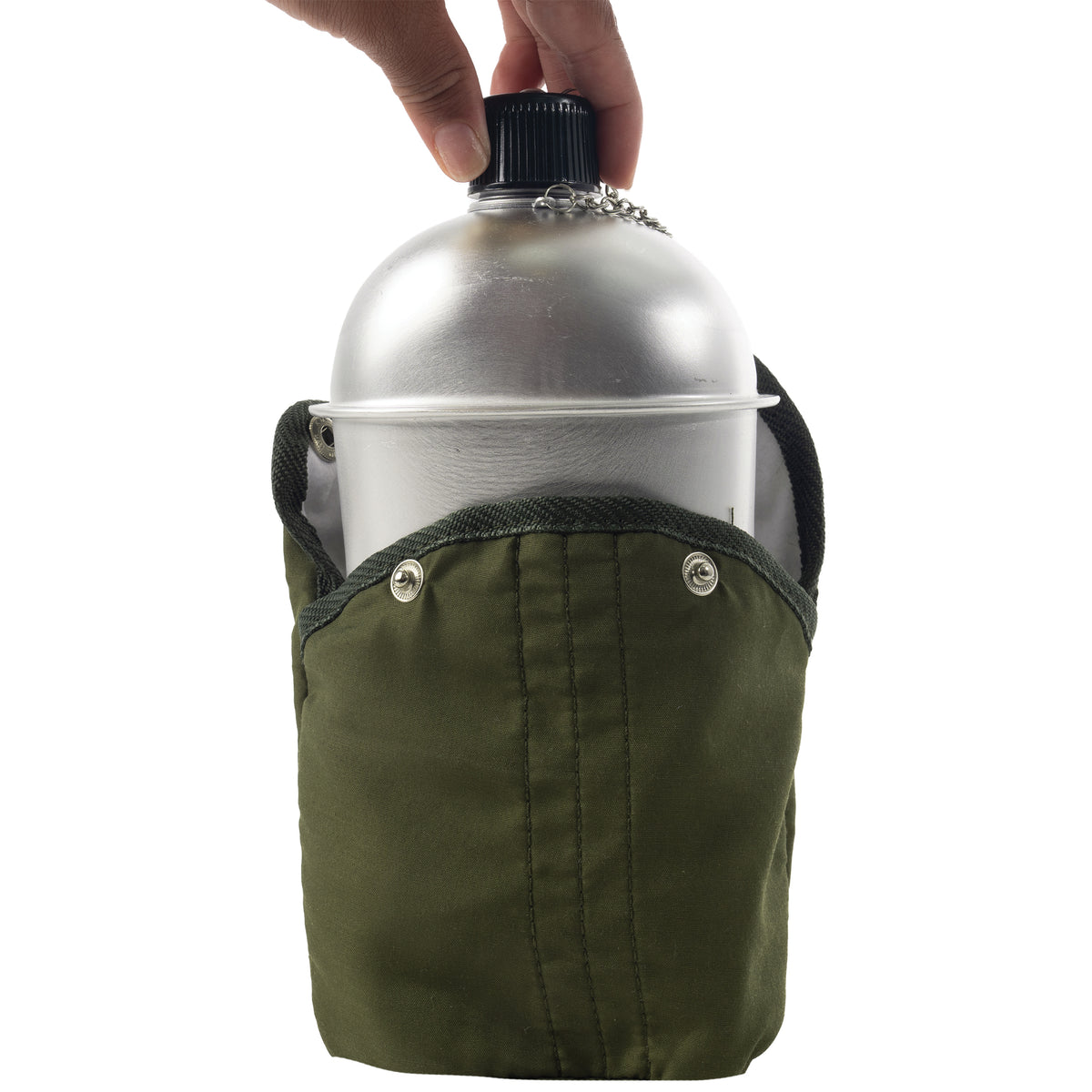 Aluminum Military GI Style 1 Quart Canteen with Olive Drab Cover