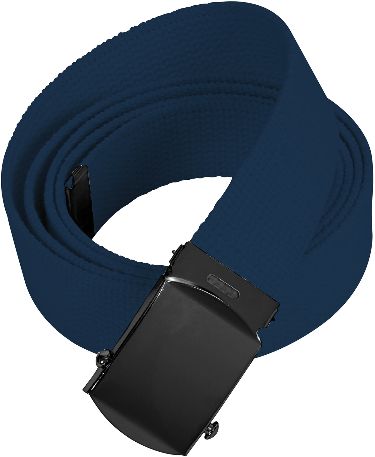 Navy Blue Military Web Belt Cotton Adjustable Tactical Belt with Black Buckle 1.25"