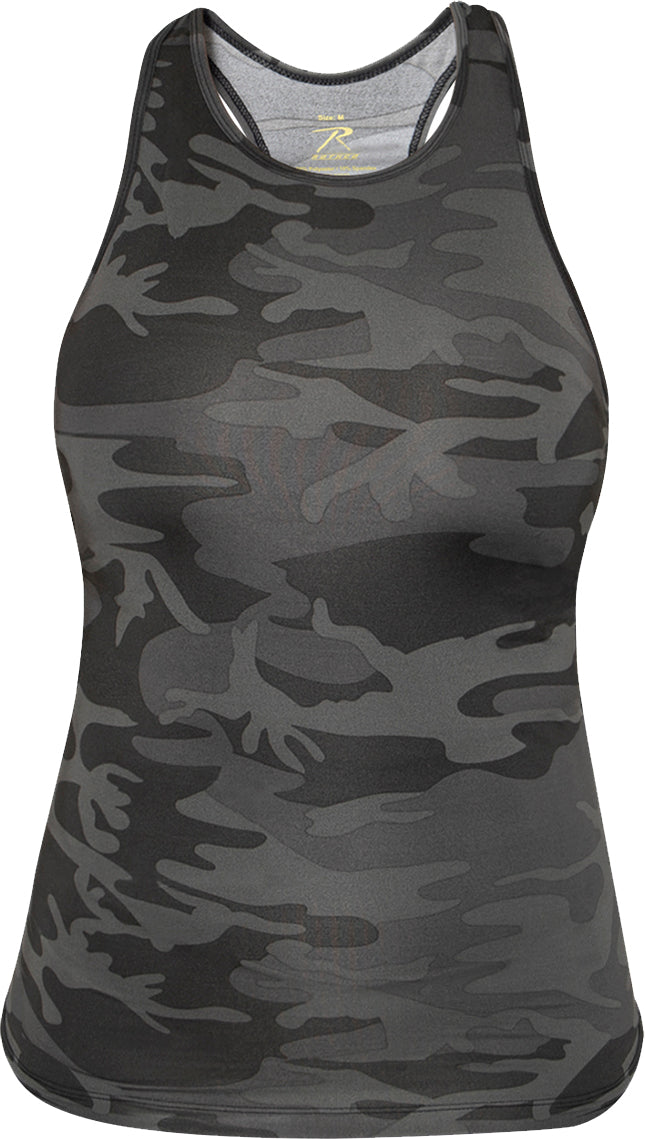 Black Camo - Womens Camo Workout Performance Tank Top