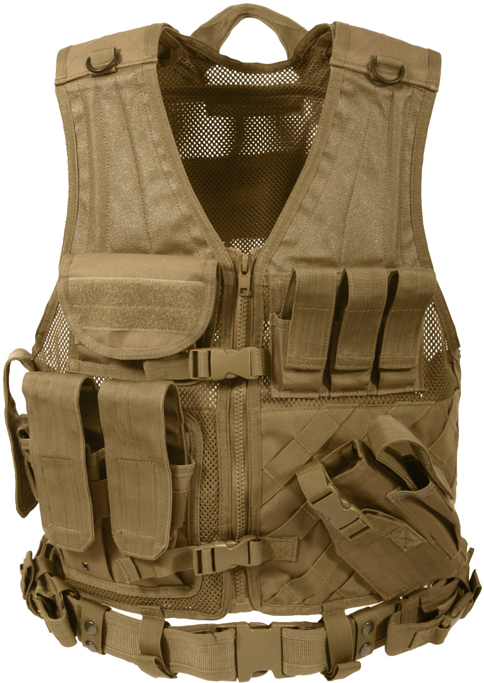 Coyote Brown - MOLLE Compatible Cross Draw Tactical Vest
