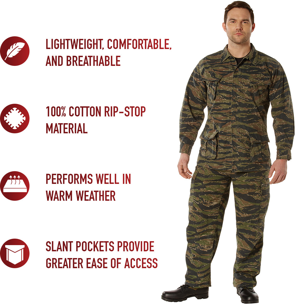 Tiger Stripe Camouflage - Military Vintage Vietnam Fatigue Shirt
