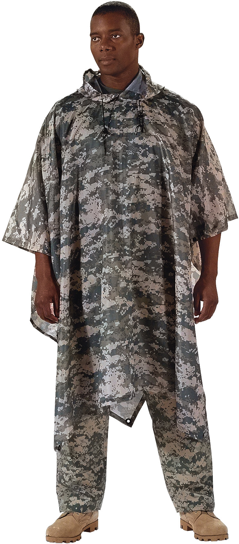 ACU Digital Camouflage - GI Enhanced Military Style Poncho - Polyester Ripstop