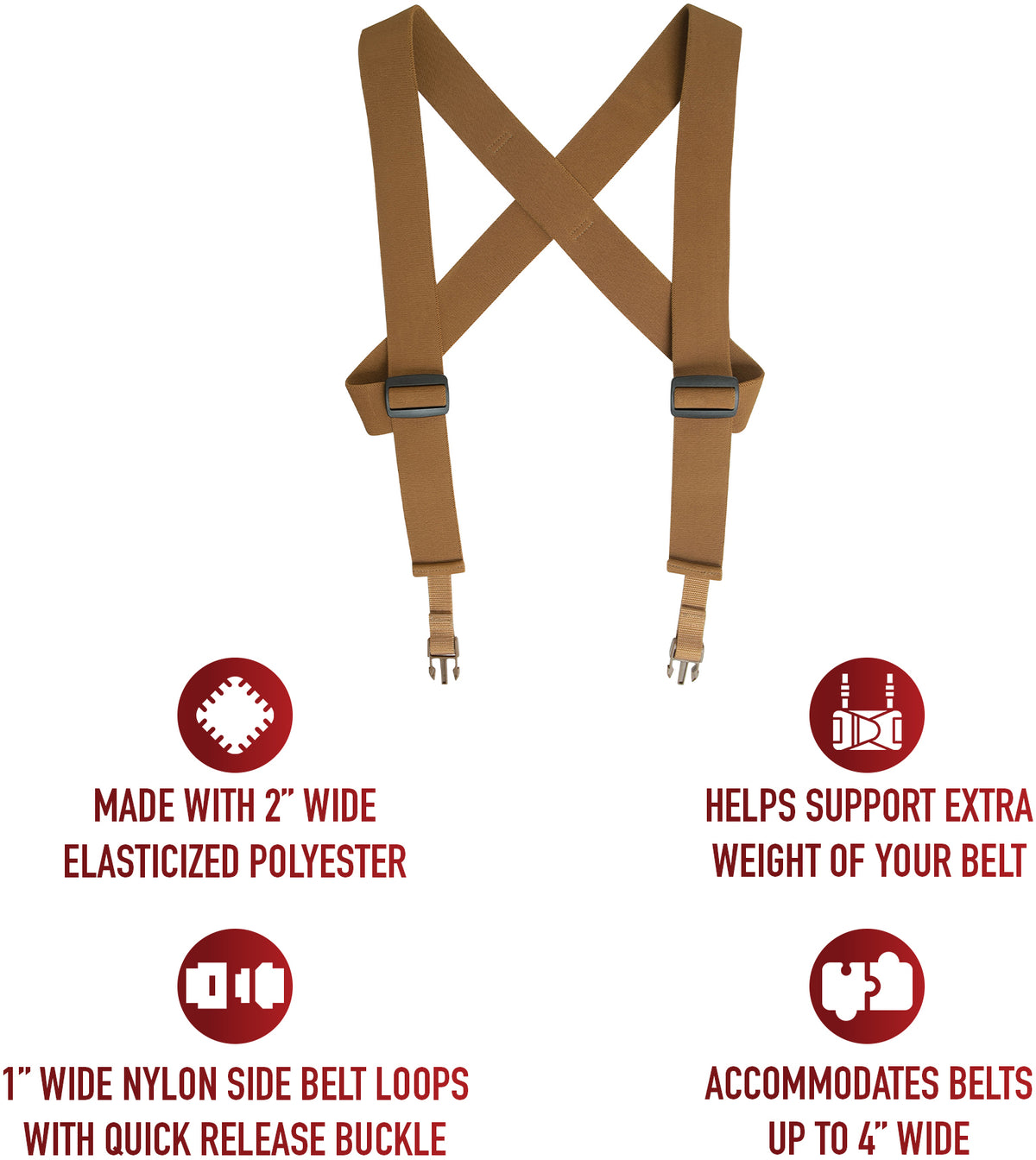 Coyote Brown - Military Combat Suspenders