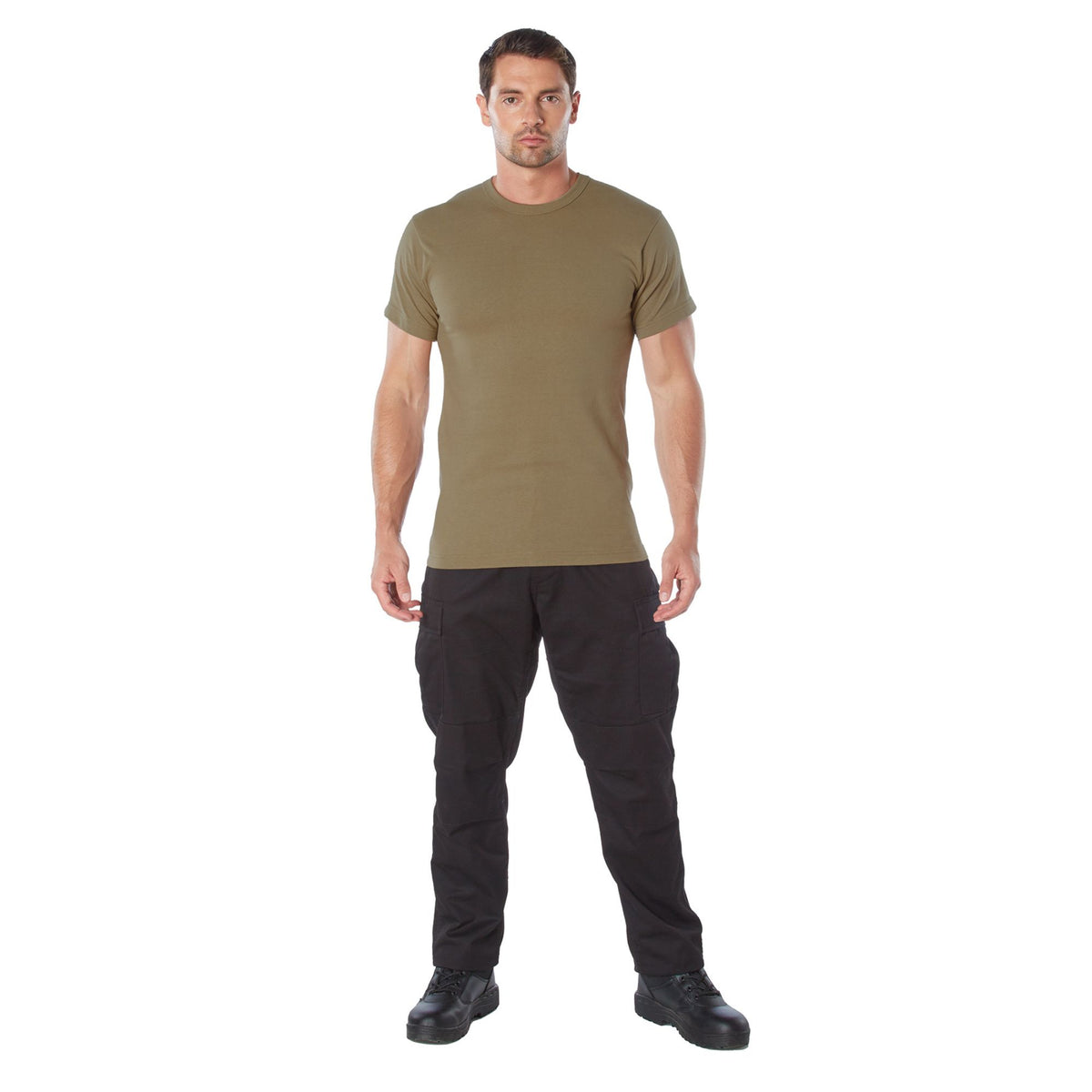 Heavyweight Poly/Cotton Short Sleeve T-Shirt - AR 670-1 Coyote Brown