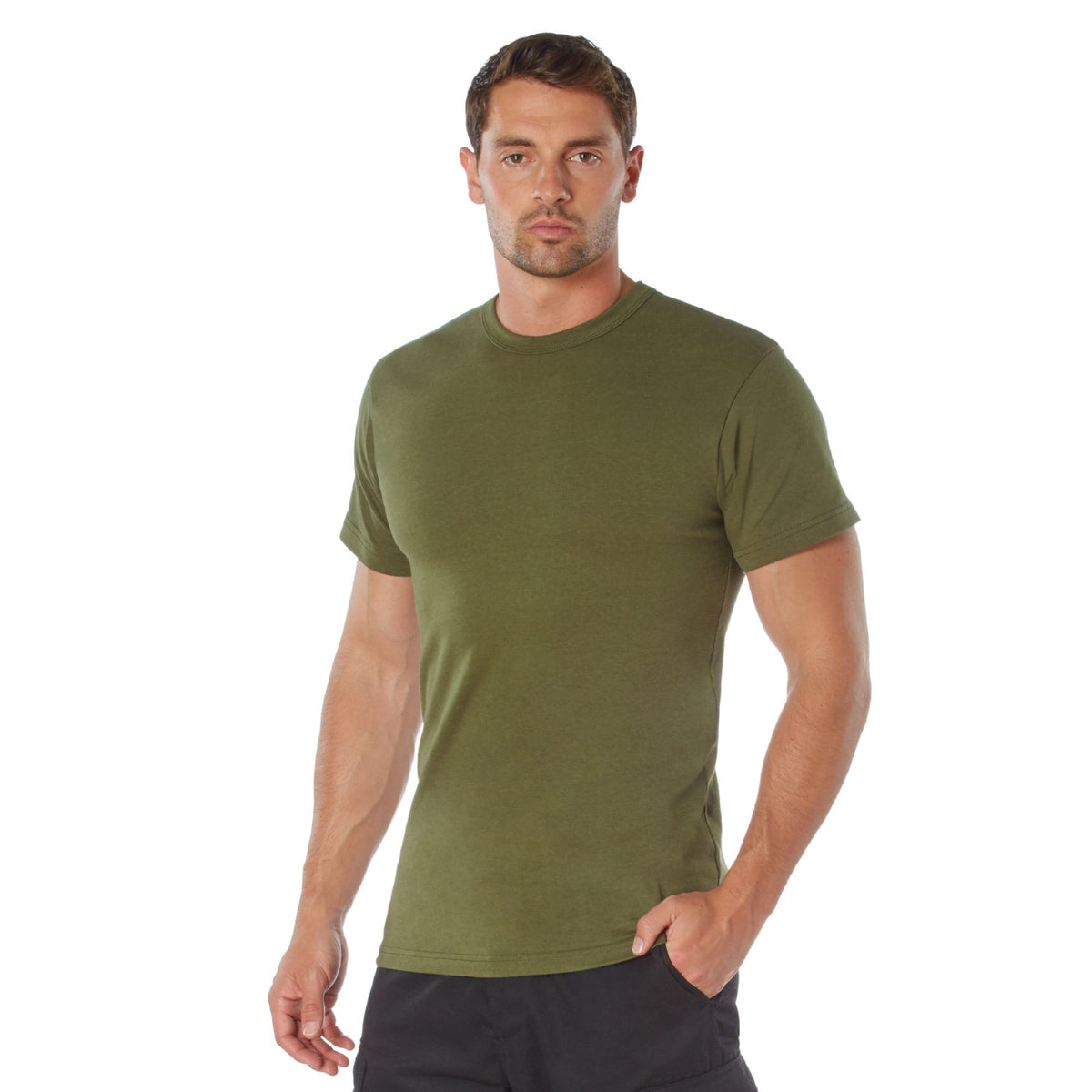 Heavyweight Poly/Cotton Short Sleeve T-Shirt - Olive Drab
