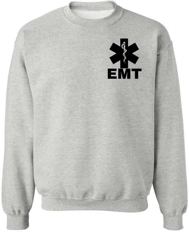 EMT Sweatshirt | Double-Sided Printed Emergency Medical Technician First Responder Crewneck Top