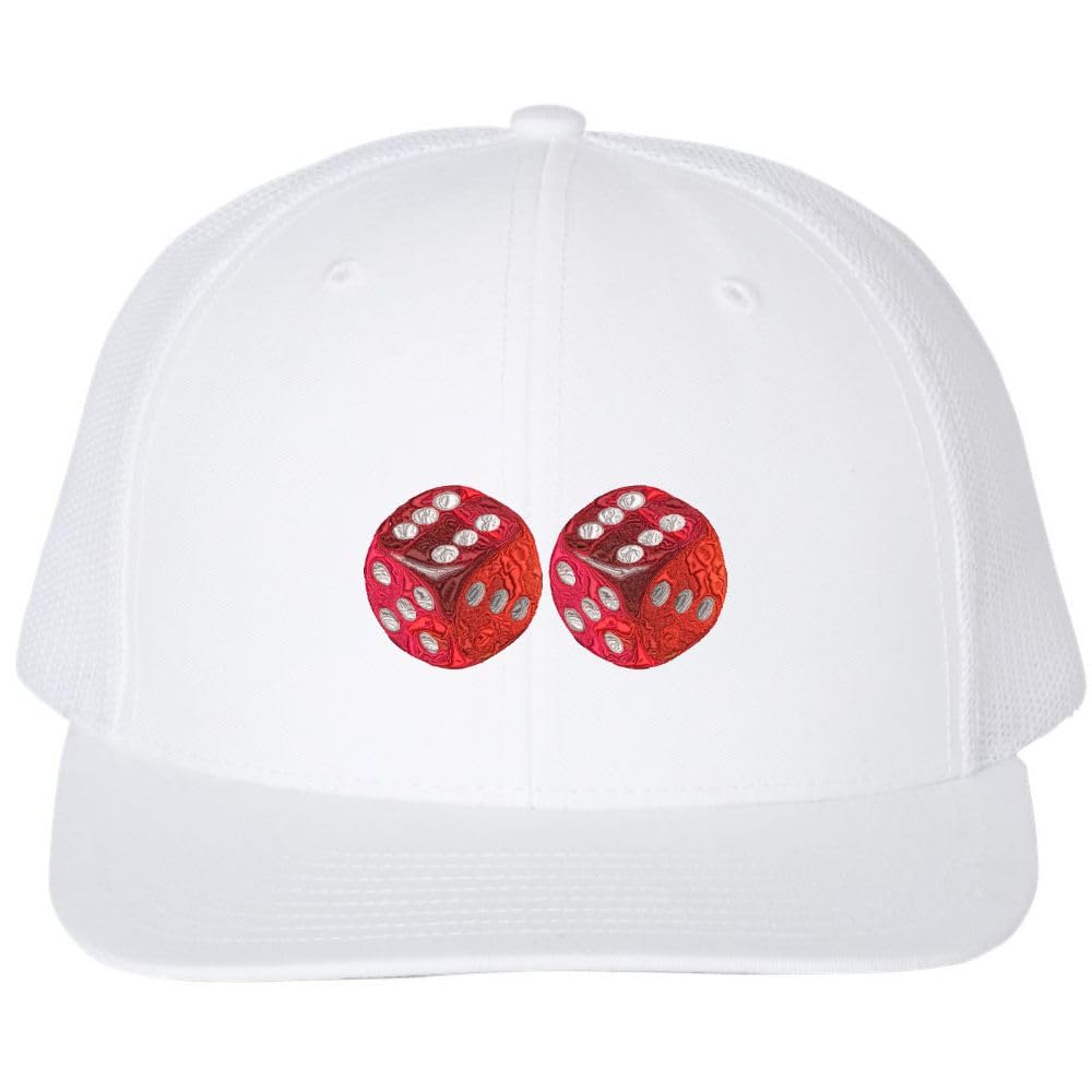 Dice Trucker Hat Embroidered Rolling Dice Craps Table Casino Mesh Back Baseball Cap