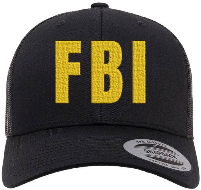 FBI Embroidered Trucker Hat | Federal Bureau of Investigation Agents Mesh Snapback Hat