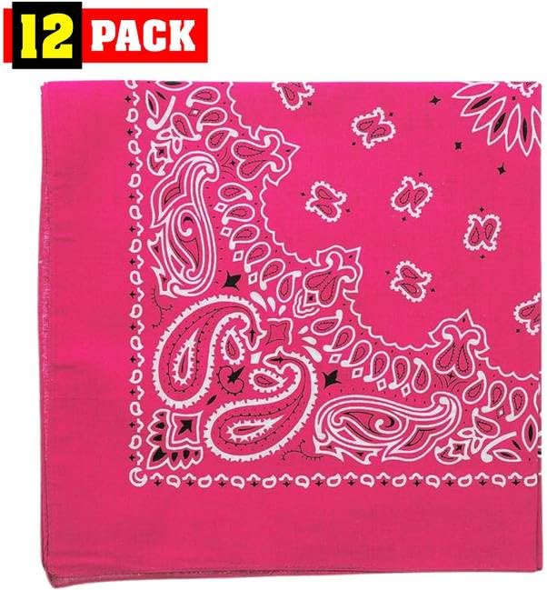 Trainmen Paisley Bandanas Scarf Do-rag Cotton Biker Head Rags Classic Bandanna 22" x 22" (12 Pack)