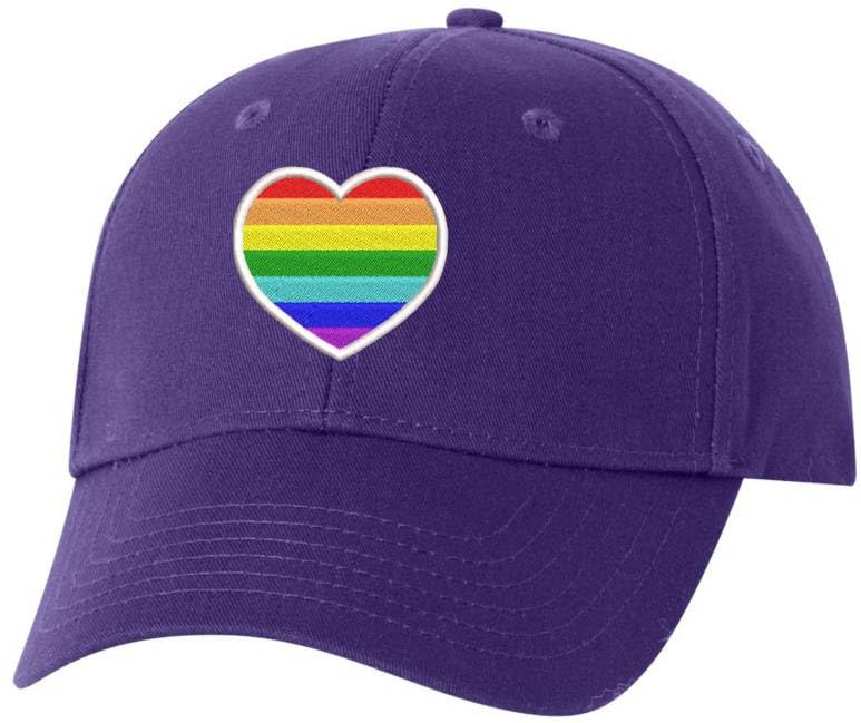 Rainbow Heart Embroidered Baseball Cap LGBTQ+ Pride Love Colors All Gender Structured Hat