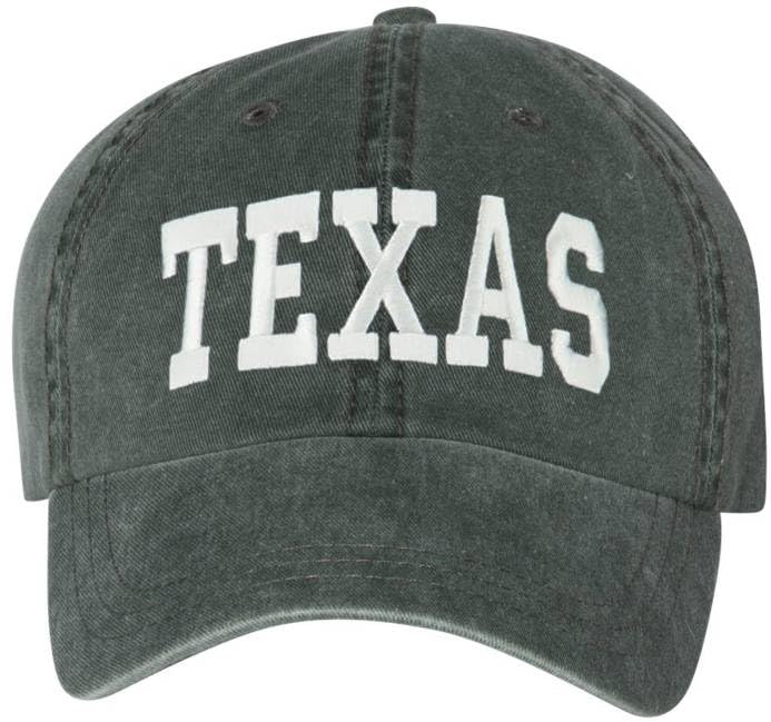 Texas Embroidered Vintage Dad Hat Large Embroidery State Text Name Washed Cotton Cap
